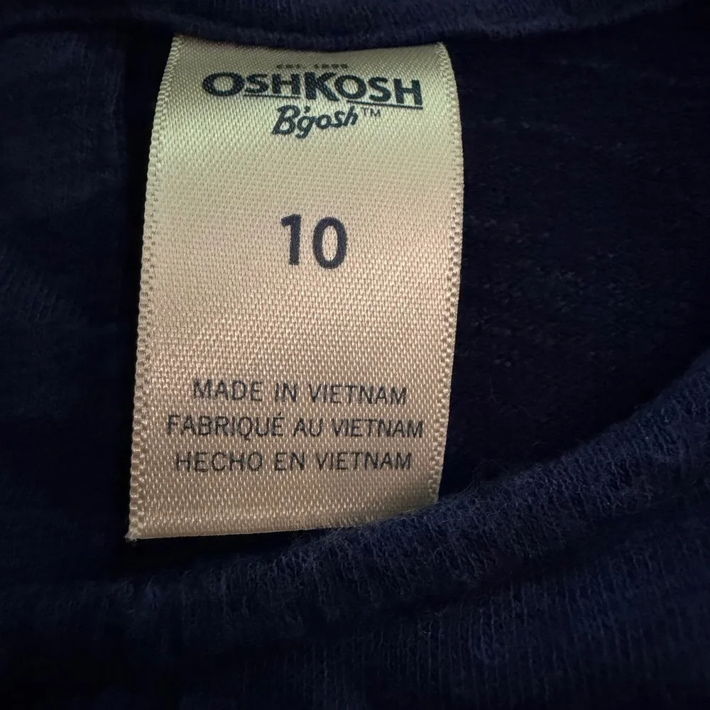 OshKosh‎ B'gosh Casual Preppy Navy Sleeveless Dress with Pink Heart Core Size 10